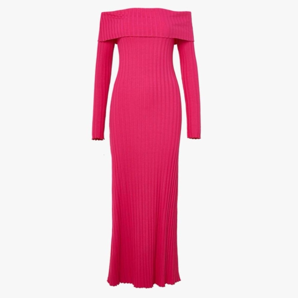 Simon Miller Espen Off-The-Shoulder Sweater dress in Funky Fuchsia